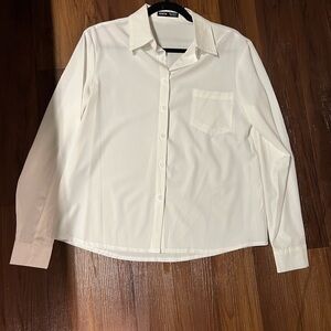 White button down collared shirt medium